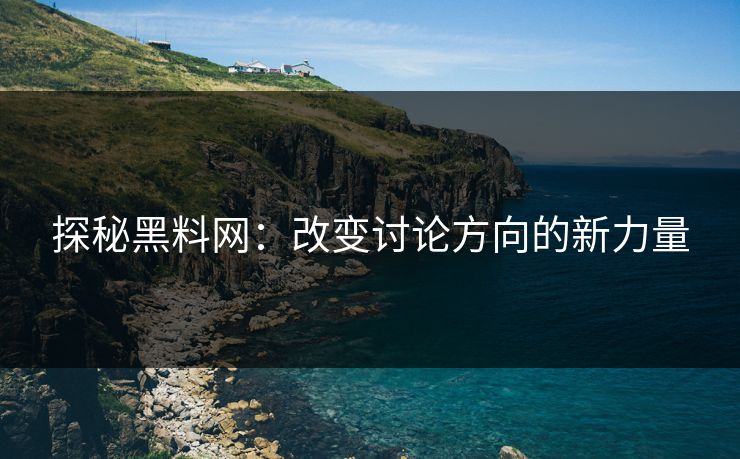 探秘黑料网：改变讨论方向的新力量