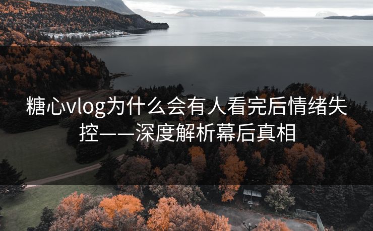 糖心vlog为什么会有人看完后情绪失控——深度解析幕后真相
