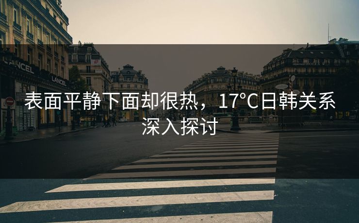 表面平静下面却很热，17°C日韩关系深入探讨