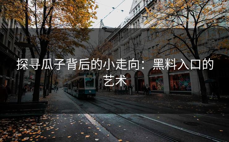 探寻瓜子背后的小走向：黑料入口的艺术